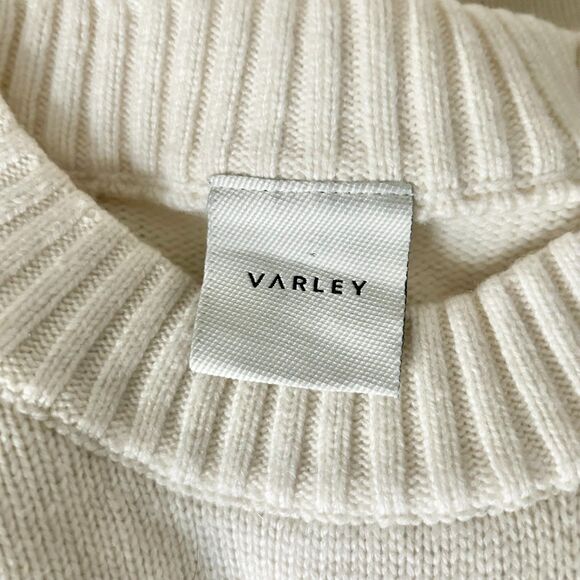 Varley Edie Namesake Court Club Knit Sweater in Egret Cream Size Large - Picture 6 of 8